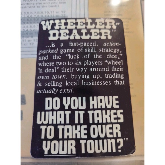 Vintage Rare "The Game Of Alief" Wheeler Dealer Board Game- Factory Sealed! - Picture 2 of 6